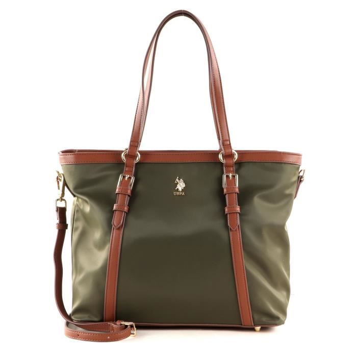 U.S. POLO ASSN. Houston Shopping Bag Green / Tan [183399] vert olive