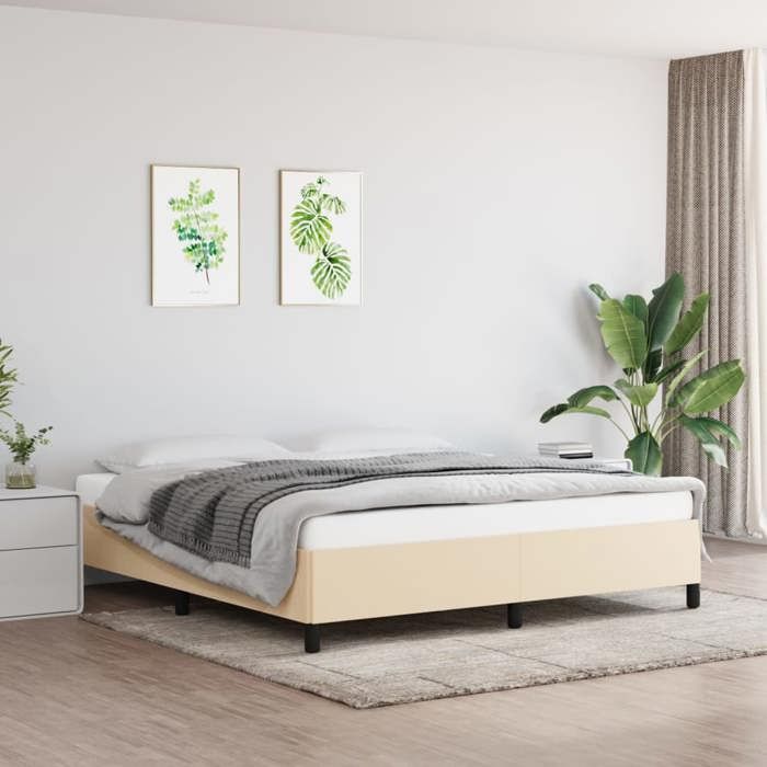vidaXL Cadre de lit sans matelas crème 180x200 cm tissu 347087