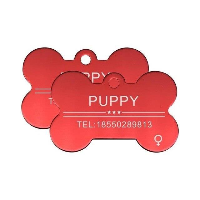 Red Plaque D Identification Personnalisee Pour Animaux De Compagnie Plaque D Identification Pour Chien Et Chat Numero D Cdiscount