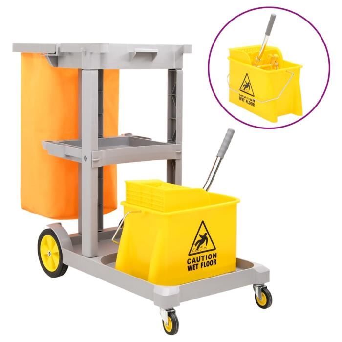 Chariot de Nettoyage pour Enfant avec Serpillière, Seau, Balai