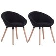 2 x Chaises de salle à manger Professionnel - Chaise de cuisine Chaise Scandinave - Noir Tissu &4834-1