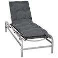 Beautissu Coussin bain de soleil Flair RL 190x60x8cm - Gris graphite - Coussin transat Coussin chaise longue Matelas de jardin-1