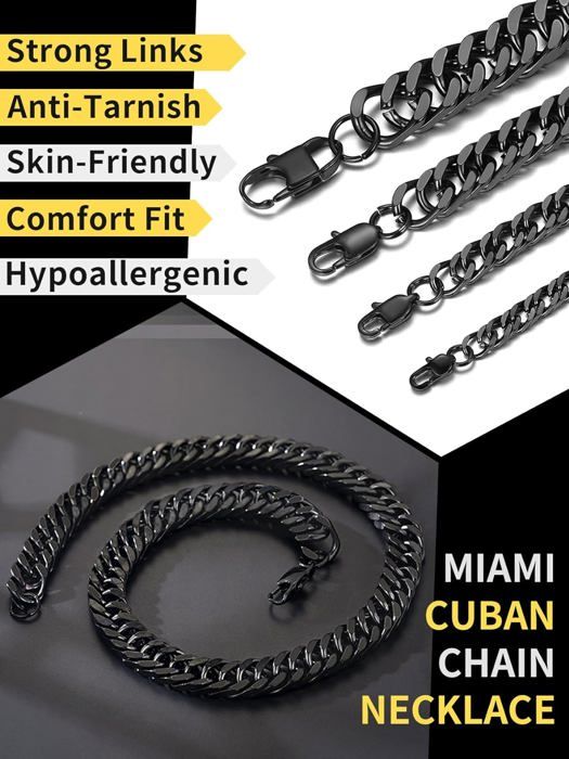 Lot De 6 Bracelets Homme Acier Inoxydable - Styles Chaîne Cubain, Serpent - Or, Argent, Noir - Tailles Ajustables