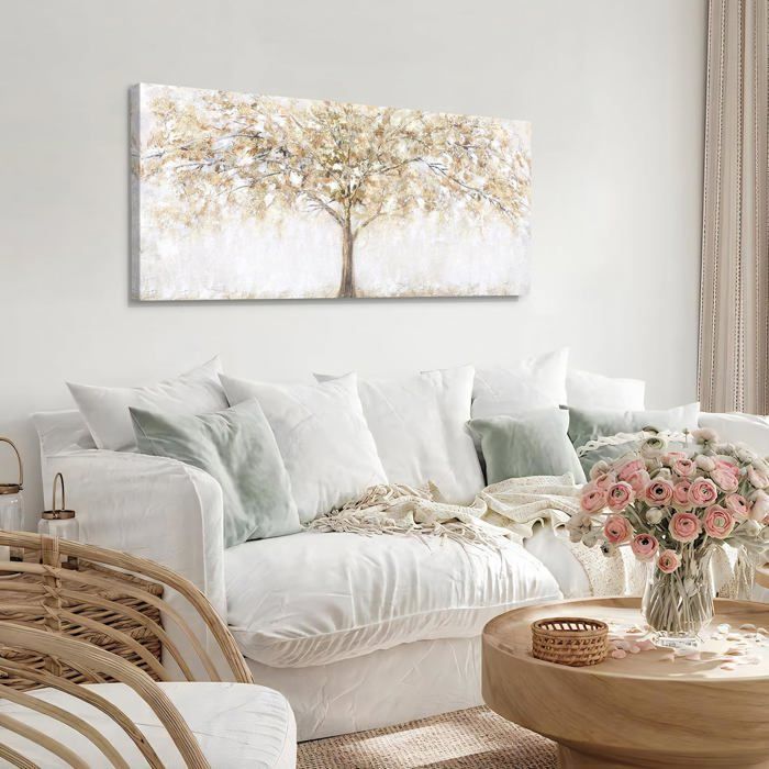 Poster Arbre De Vie Abstrait 80x120cm - Toile Déco Murale Salon - Moderne Et Coloré - Sans Cadre
