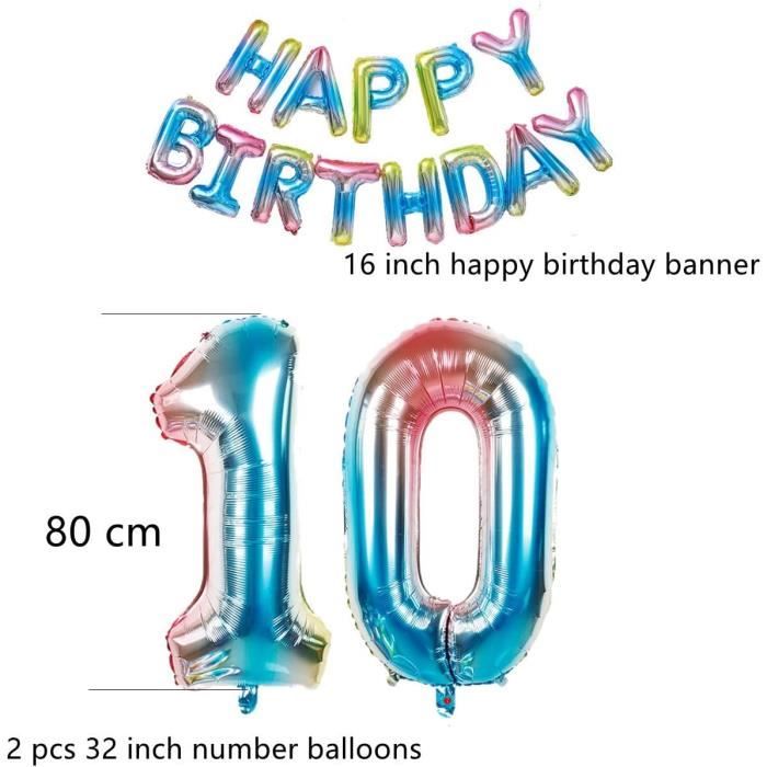 Décoration 10 Ans Anniversaire Fille Garçon, 10 Ans Décorations Anniversaire,Ballon Anniversaire Décoration 10 Ans Anniversaire Fille Garçon, 10 Ans Décorations Anniversaire,Ballon Anniversaire