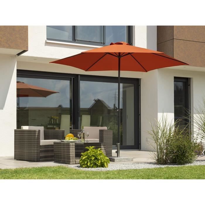 Parasol D'extérieur 3 Mètres De Diamètre - Aluminium Avec Manivelle, Protection UV50+, Couleur Beige - 1