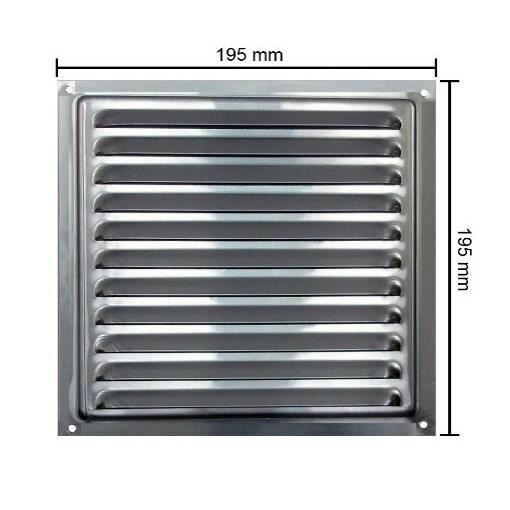 Grille d'aération-ventilation en aluminium anodisé avec filet anti-insectes  20x20cm - DEMLOU - Cdiscount Bricolage