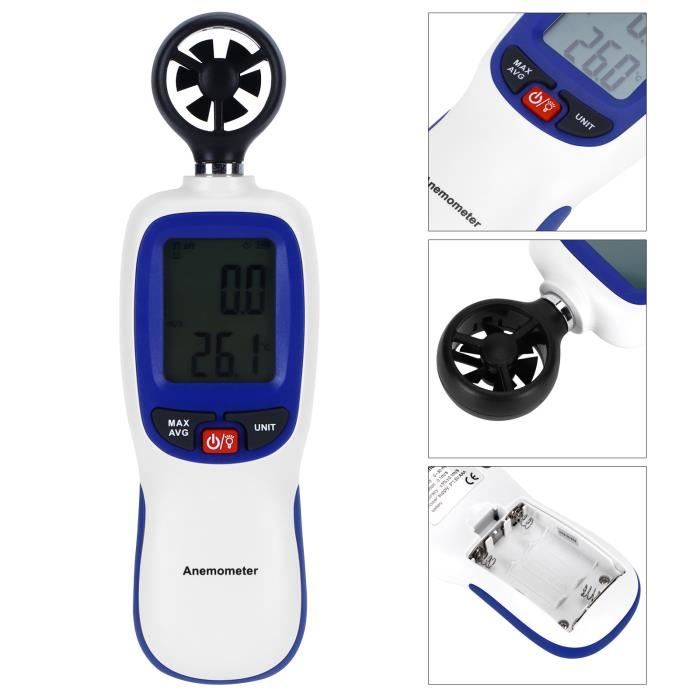 YOSOO Compteur de vitesse du vent portable Mini Anémomètre Numérique à YOSOO Compteur de vitesse du vent portable Mini Anémomètre Numérique à