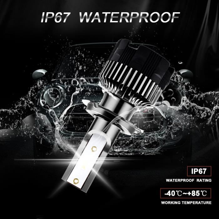 Ampoule LED H7 4 000 lm 35 W, remplacement pour lampes halogènes et xénon, ampoule de voiture ultra-lumineuse 6 000 K - 4 pièces - Auto Ampoule LED H7 4 000 lm 35 W, remplacement pour lampes halogènes et xénon, ampoule de voiture ultra-lumineuse 6 000 K - 4 pièces - Auto