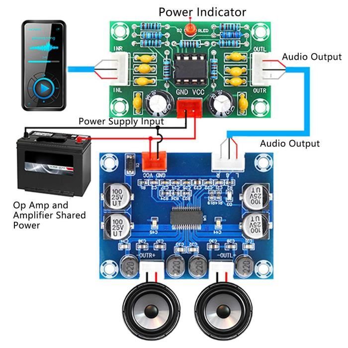 Module Préampli Stéréo AD828 3 Pièces - Alimentation 5V-15V, Pour Amplification Audio DIY