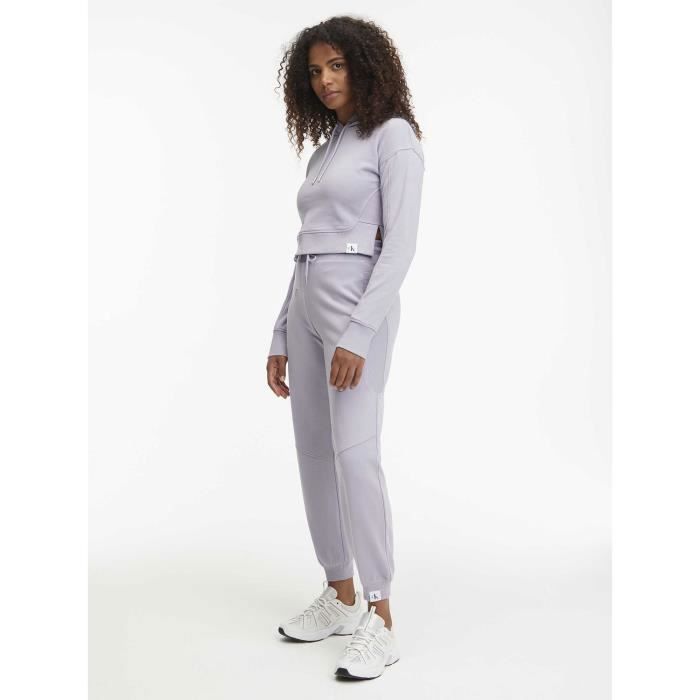 Pantalon Jogging Femme CK Jeans Tab Jog Pant Violet Taille Haute