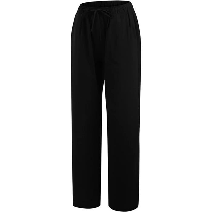 Pantalon femme taille top haute chic noir