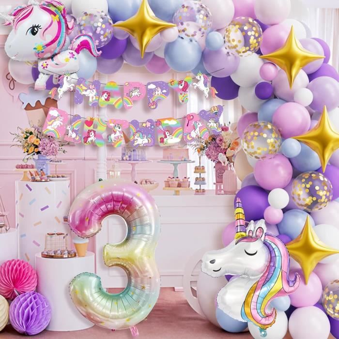 Licorne Anniversaire Decoration Balloon et Papillon pour Fille 1 An Birthday Party Licorne Anniversaire Decoration Balloon et Papillon pour Fille 1 An Birthday Party
