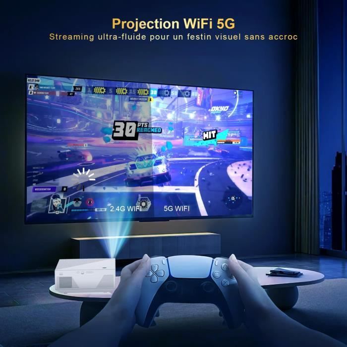 Vidéoprojecteur Portable Xgody N5 Gimbal 1080P – Certifié Netflix, WiFi 6, Rotation 135°, Auto-focus