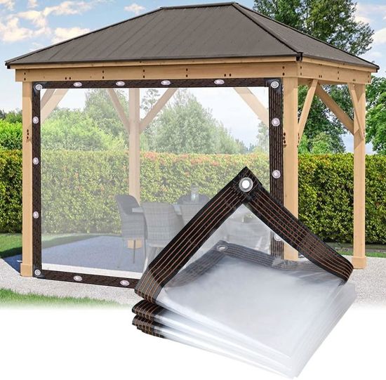Bâche Transparente Imperméable Avec œillets - Protection Jardin Et Terrasse | Polyéthylène Résistant | Livrée Avec Corde 5m