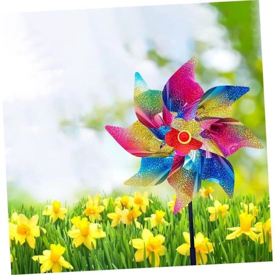 4 Moulins à Vent Jardin Enfant - Animaux (Abeille, Coccinelle, Poisson, Paon) - Décoratif Et Ludique