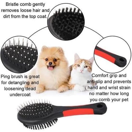 Brosse Chat, Brosse pour Chiens Poils Longs et Court [2 en 1] pour  Toilettage Chien Brosse Anti Poils Animaux - Bleu - 12cm Largeur - Cdiscount