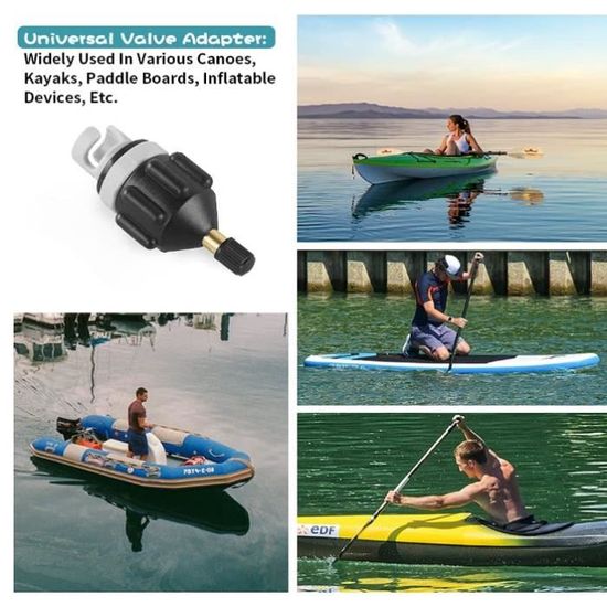 Adaptateur de kayak, adaptateur de gonflage de valve d'air de pompe de SUP  de radeau d'eau de bateau de paddle - Cdiscount Bricolage