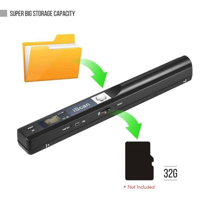 Portable Sans fil HD Document et Images Scanner A4 Taille 900DPI JPG ...