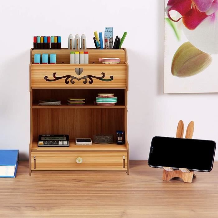 Organisateur De Bureau 7 Niveaux En PVC Blanc - Pour Trier Documents A4, Papiers, Dossiers - 34x25x39 Cm