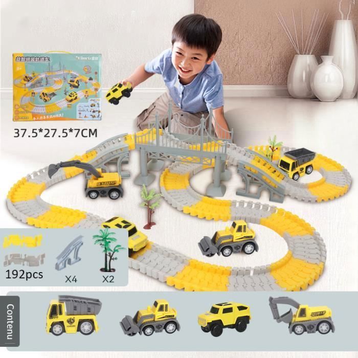 Circuit de voiture 180 pièces flexible avec voitures électriques cadeau éducatif pour enfants de 3 à 6 ans . - Jeux - Jouets