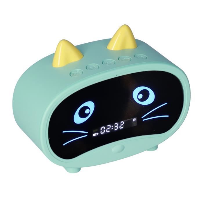 LIU-7542150553645-réveil intelligent avec conception d'oreille de chat  mignon Mini haut-parleur de dessin animé video videoprojecteu