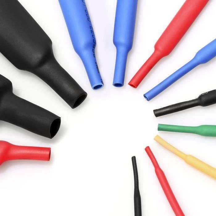 Assortiment De 580 Gaines Thermorétractables - 16 Tailles (Ø1mm à 10mm), Ratio 2:1, Pour Isolation Et Réparation électrique