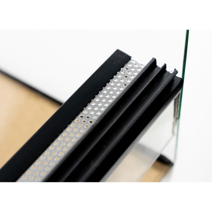 PawHut Terrarium Pour Reptiles - Avec Design Anti-fuite, Ventilation - 120 L - En Verre - Avec Gestion Des Câbles - Pour Amphibiens - En Métal - Noir - 45 X 45 X 60 Cm