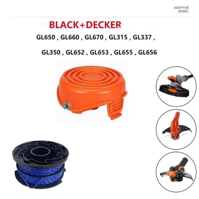 Bobine Et Capuchon De Rechange Pour Débroussailleuse Black & Decker GL650, GL660, GL670, GL315...