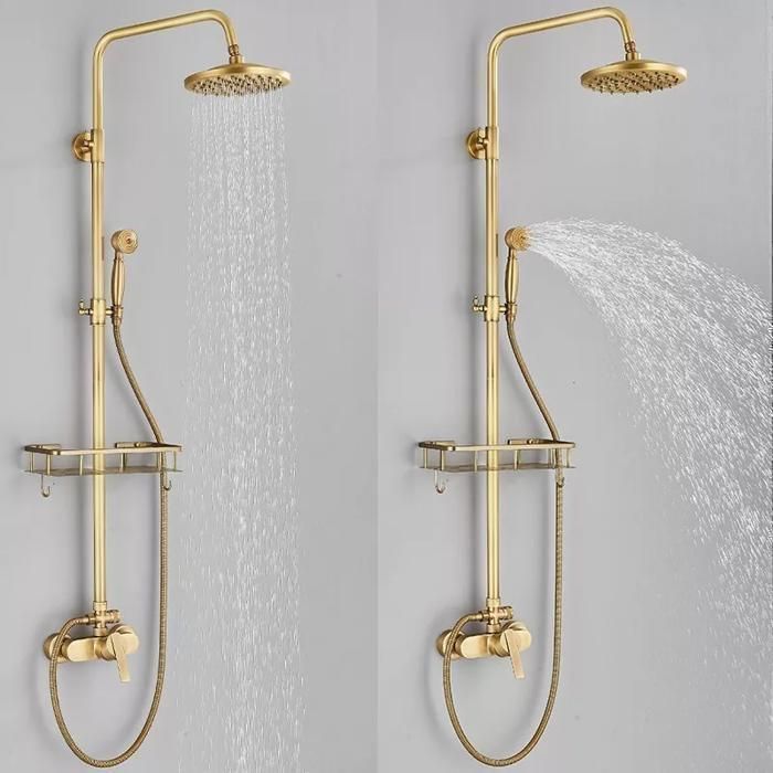 Robinet De Douche En Laiton Antique Avec Pomme De Douche 8 Pouces Douchette | Leroy Merlin