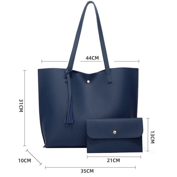 Sac a main Femme LEOCLOTHO Grandes Capacite Poches Bleu Synthetique Bandouliere