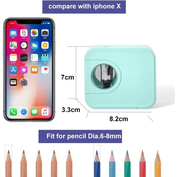 Taille-crayon Noir Bureau école Ac & Aa à Piles électrique Hb 2B Coloré