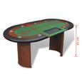 vidaXL Table de poker pour 10 joueurs avec espace de croupier Vert-3
