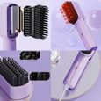 Portable sans fil Mini ion ngatif brosse cheveux lisse Hot Comb pour femmes violet-3