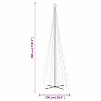Arbre De Noël Conique VidaXL 360 LED - 143x250 Cm - Pour Intérieur Et Extérieur