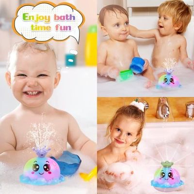 EWRTIUQA Jouet De Bain Éléphant Avec Bulles, Musique Et Lumières - Canard Flottant Inclus - Dès 1 An