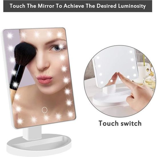 Lampe tabouret coiffeuse 10 LEDs Miroir Maquillage Miroir Lumineux Miroir Lumineux Maquillage Cosmétique Dimmable Alimenté USB Lampe pour Salle de Bain 