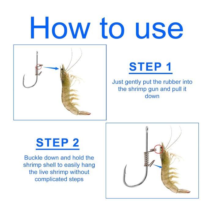 Hameçons Pour Crevettes Vivantes Lumineux - En Acier Haut Carbone, Anti-Corrosion Eau Salée, Pour Pêche En Mer Ou Rivière
