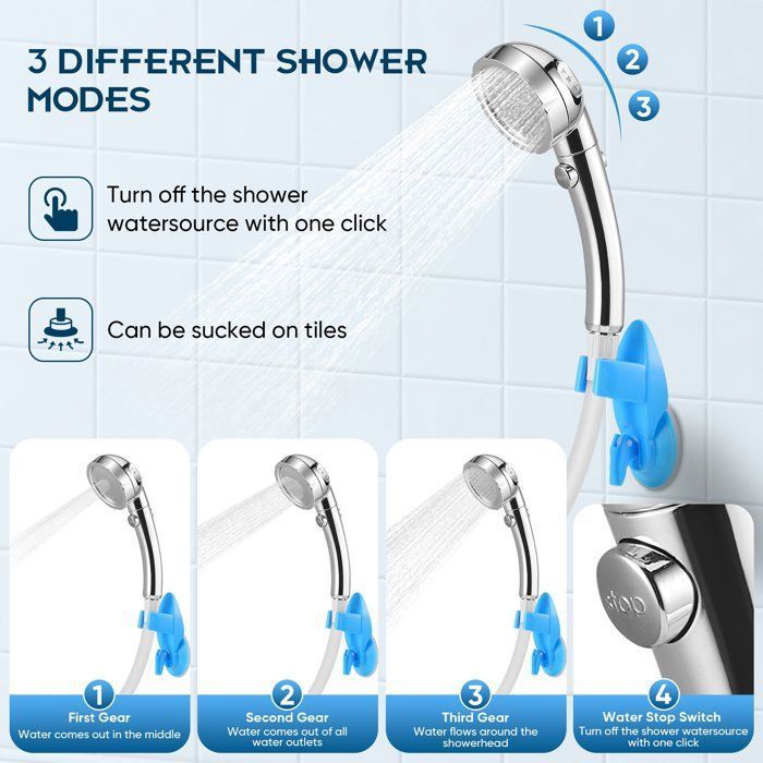 Douche De Camping Charmofun – Pompe électrique 8000mAh – Jusqu'à 200 Min – Débit Réglable 5 Niveaux – Pommeau Filtrant 4 Modes – écran LED, Kit Complet