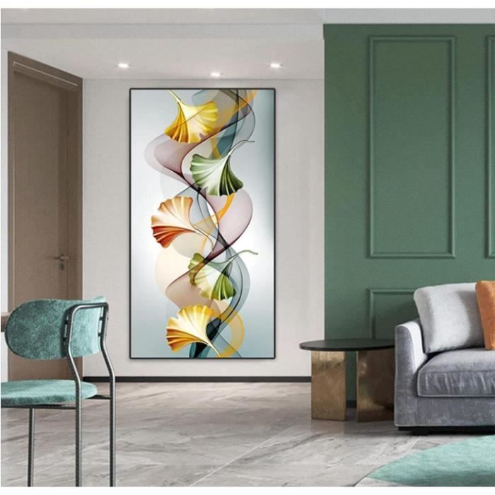 HALFLEMART 3 Pcs Cadre en bois Impression sur Toile Abstrait Mur Art Image sur Toile Peinture Affiche Image Tableau Decoration Murale Salon Maison Décorations Prêt À Accrocher 90x40cm(12x16x3pcs