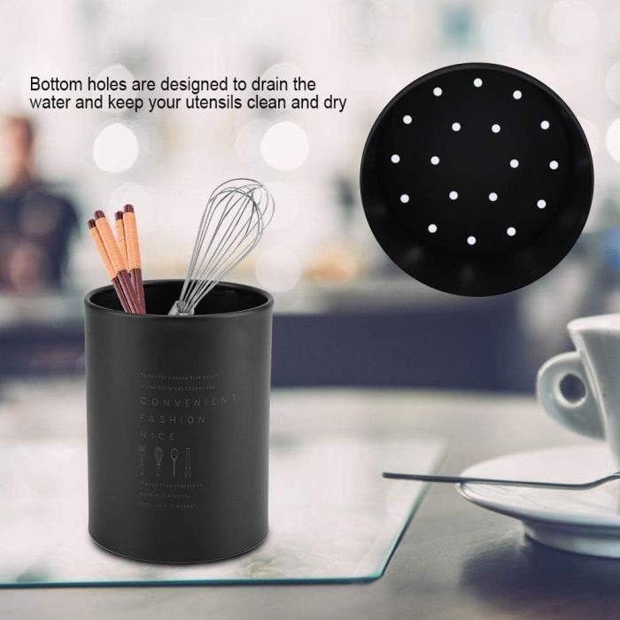Porte-ustensiles En Céramique Style Marbre Doré - Organisateur De Cuisine Pour Cuillères, Spatules Et Baguettes