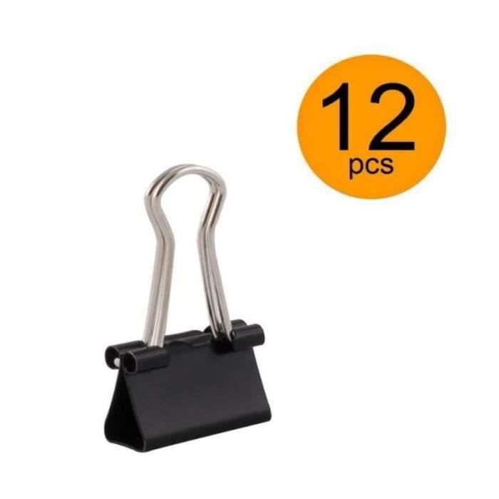 Lot de 12 Pinces a documents 15 mm Boite de Pinces a papier multi fonctions Binder Clips Papier Metal Pince a Dessin pour Notes Cdiscount Beaux Arts et Loisirs creatifs