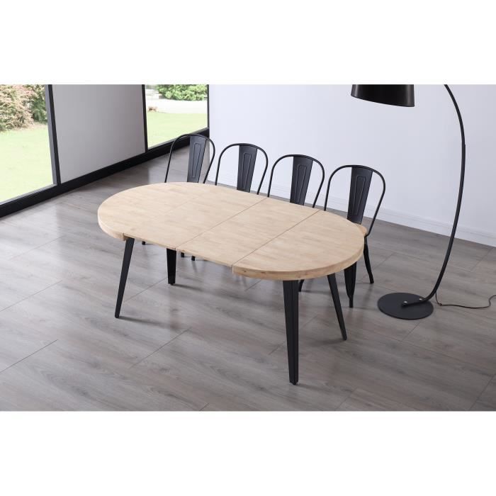 Table Salle à Manger Ronde Extensible - UNHO - Pierre Frittée - Blanche - 4  à 6 Personnes - Cdiscount Maison