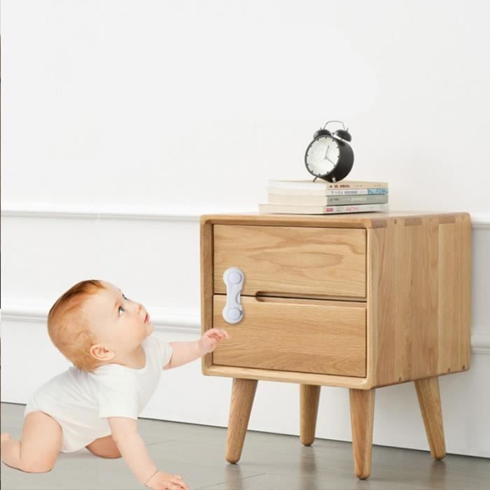 Bloque tiroir, armoire, réfrigérateur - Sécurité bébé (5 pièces + 5  gratuits)