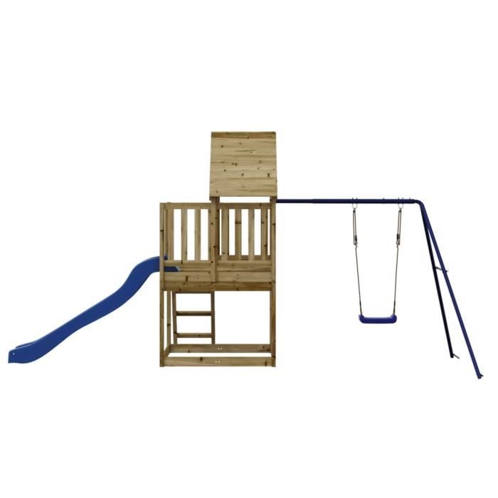 Bac à sable 120 x 120 cm - Avec couvercle - En bois imprégné - Aire de jeux pour enfants - Bâche supplémentaire - 120 x 120 cm