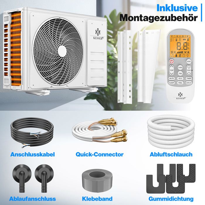 Kältebringer Climatiseur Split - 9000 BTU - 2,6 kW - Avec fonction chauffage, WiFi et App - très silencieux & économe en énergie - Marque de qualité Allemande Kältebringer Climatiseur Split - 9000 BTU - 2,6 kW - Avec fonction chauffage, WiFi et App - très silencieux & économe en énergie - Marque de qualité Allemande