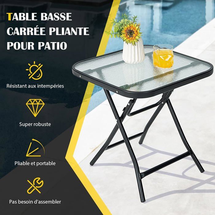 Table De Jardin En Aluminium N40 - 140x80cm, Résistante Aux Intempéries, Facile à Entretenir
