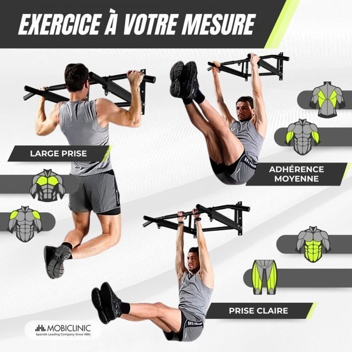 Barre De Traction 2 En 1 Réversible - Pour Dips, Tractions Et Abdos, Acier Renforcé Jusqu'à 120 Kg - 7