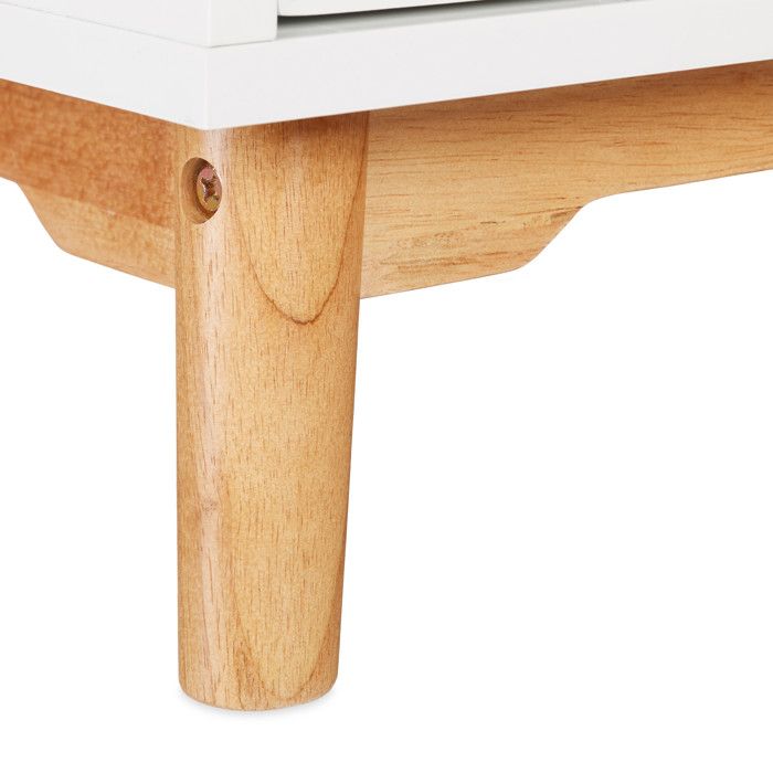 Table De Chevet Blanc Et Bois Relaxdays Table De Chevet Avec Tiroir - Style Scandinave Blanc 50x43x40 Cm