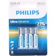 PHILIPS Piles LR03 / AAA Ultra Alcaline - 1,5 V - Pack de 4-0